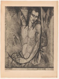 Homem nu com olhos fechados Le Martyr (título original) de Lodewijk Schelfhout (signed by artist)