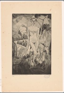 Mulher nua na paisagem montanhosa Nue dans un paysage (título original no objeto)