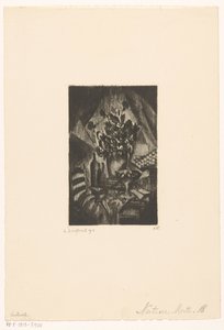 Mesmo assim Nature morte (título original no objeto) de Lodewijk Schelfhout (signed by artist)