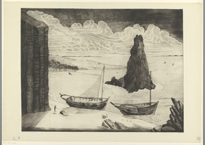 Dois navios atracados numa praia
Le Rocher (título original) de Lodewijk Schelfhout (signed by artist)