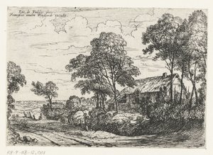 Casa com um telhado de colmo
Pequenas paisagens (título da série) de Lodewijk de Vadder