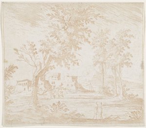 Paisagem com ruína de Lodovico Mattioli (attributed to)