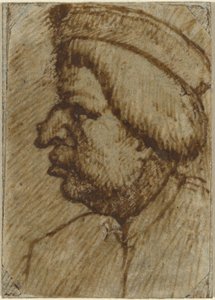 Perfil de um homem de Lombard 16th Century