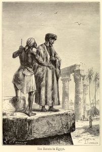 O viajante medieval Muhammad Ibn Battuta, no Egipto, em visita ao Egipto de Léon (after) Benett