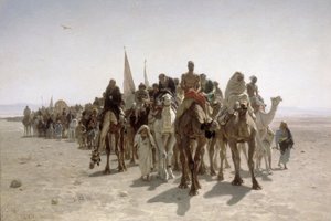 Peregrinos a caminho de Meca