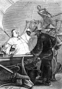 Desenho de Leon Benett, do livro de Júlio Verne "As Tribulações de um Chinês na China" - edição Hetzel/Viagens Extraordinárias 1879.