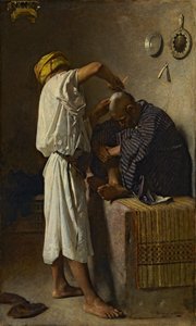 Uma barbearia oriental de Léon Bonnat