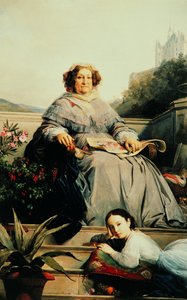 Retrato de Madame Clicquot, née Ponsardin 1777-1866 com sua filha, entre 1851 e 1860.