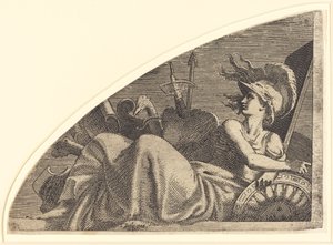 Bellona sentada em seus troféus de Léon Davent after Francesco Primaticcio