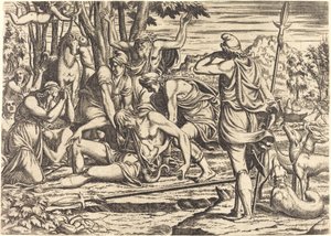 A Morte de Adônis de Léon Davent after Luca Penni
