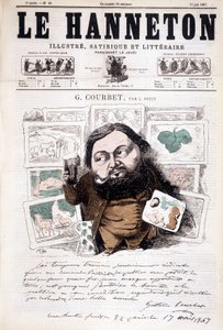 Retrato de Gustave Courbet, pintor francês (1819-1877). Em Le hanneton de Léonce Justin Alexandre Petit