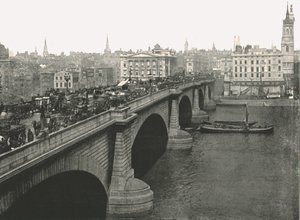 Ponte de Londres, olhando para o norte, 1895. de London Stereoscopic and Photographic Co