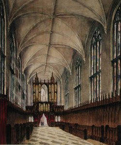 Interior da capela do Novo Colégio após alterações posteriores do século XVIII, c.1870 (aguarela sobre papel) de Loraine Salome Estridge