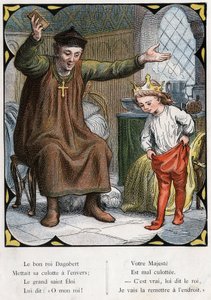 Ilustração de Lorenz Frolich (1820-1908) para a popular canção "O Bom Rei Dagobert". Edição J. Hetzel.Por volta de 1880.