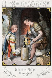 Ilustração de Lorenz Frolich (1820-1908) para a popular canção "O Bom Rei Dagobert". Edição J. Hetzel.Por volta de 1880.