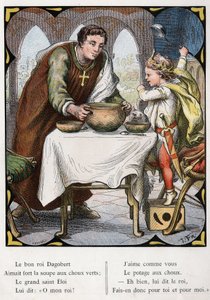 Ilustração de Lorenz Frolich (1820-1908) para a popular canção "O Bom Rei Dagobert". Edição J. Hetzel.Por volta de 1880.