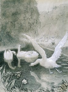 Patinho Feio, ilustração de Lorenz Frolich (1820-1908) para conto de fadas de Hans Christian Andersen (1805-1875)