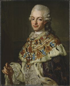 Gustave III de Suede - Retrato do Rei Gustav III da Suécia (1746-1792), de Pasch, Lorenz, o Jovem (1733-1805). Óleo sobre tela, cerca de 1773. Tamanho: 77x62 cm. Museu Nacional de Estocolmo