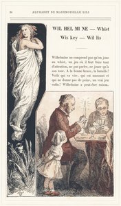Wilhelmine, Whist, Wiskey, Willis, página 36 - Alphabet of Mademoiselle Lili, por L. Froelich e por um pai (o próprio Hetzel). Bibliotheque  Magasin d