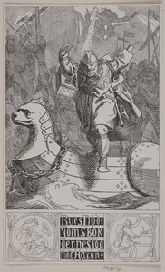 A morte de Bue. Os cidadãos de Joms marcham em direção a Hakon de Lorenz Frølich