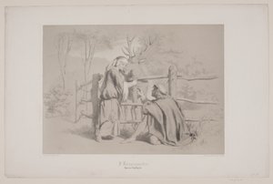 Em Kongsgården, pág. 65, ilustração para "Flight of the Deer" de Christian Winther de Lorenz Frølich