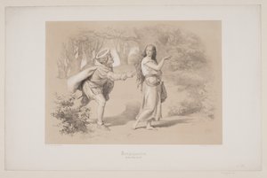 Kongsgården, pag. 69, ilustração para "Flight of the Deer" de Christian Winther de Lorenz Frølich