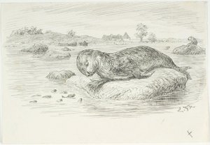 Rascunho da Grande Serpente do Mar de Lorenz Frølich