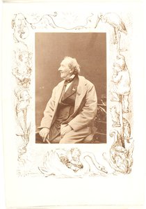 Desenho de margem a partir de uma fotografia de H. C. Andersen de Lorenz Frølich