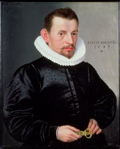 Retrato, de, um, jovem, cavalheiro, desgastar, um, ruff, 1587