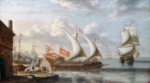Uma galera de Malta, c. 1680 de Lorenzo Castro