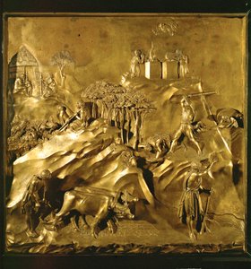 Os trabalhos de Adão após a queda, Caim mata Abel (bronze) de Lorenzo Ghiberti