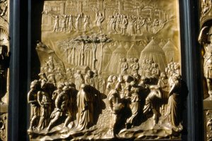 Israelitas tomam Jericó, detalhe das Portas do Batistério, Florença, Itália, século XV de Lorenzo Ghiberti