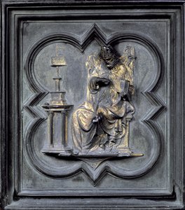 Santo Agostinho, painel H das Portas do Norte do Batistério de San Giovanni, 1403-24 (bronze)
