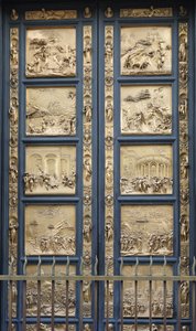 Os portões do paraíso na cópia do Batistério de Florença, 1425-1452