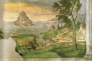 O Olimpo, rodeado por um labirinto