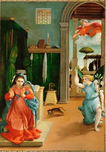 Anunciação (pintura sobre tela) de Lorenzo Lotto