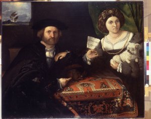 Retrato de família. Pintura de Lorenzo Lotto (1480-1556), cerca de 1523. Óleo sobre tela. Arte veneziana do período renascentista. Museu Hermitage, São Petersburgo de Lorenzo Lotto