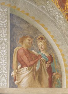 Santa Catarina de Alexandria e São Bartolomeu, c.1525 de Lorenzo Lotto