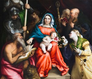 O casamento místico de Santa Catarina de Alexandria de Lorenzo Lotto