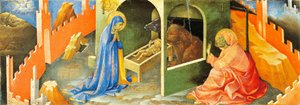 Natividade de Jesus, secção de predella, por Lorenzo Monaco (1370-circa 1425), óleo sobre painel