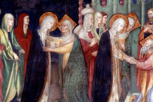 A visita de Maria a Santa Isabel, detalhe (Fresco