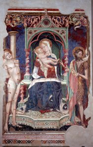 Virgem com criança rodeada por São Sebastião e São João Baptista (Fresco