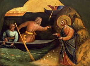 Chamado dos Apóstolos Pedro e André Painel Predella, ca 1370.