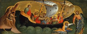 Cristo Resgatando Pedro do Painel Predella Afogado, ca 1370.