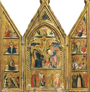 Tríptico portátil com crucificação central