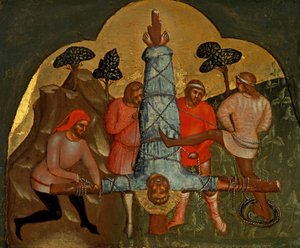A Crucificação de Peter Predella Painel, ca 1370.