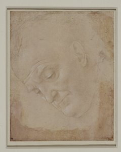 Retrato de um homem calvo, virado três quartos para a esquerda ... de Lorenzo di Credi