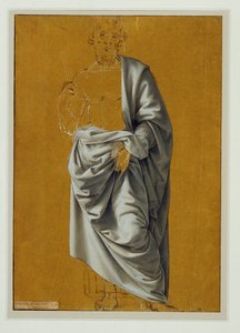Estudo de panejamento para a figura de São Bartolomeu ... de Lorenzo di Credi