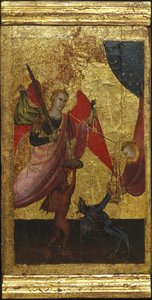 São Lourenço intercede pela alma do imperador Henrique II. Cenas da vida de São Lourenço, predella, ca 1412