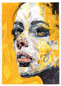 Retrato Amarelo Expressivo de Loretta Van Der Westhuizen